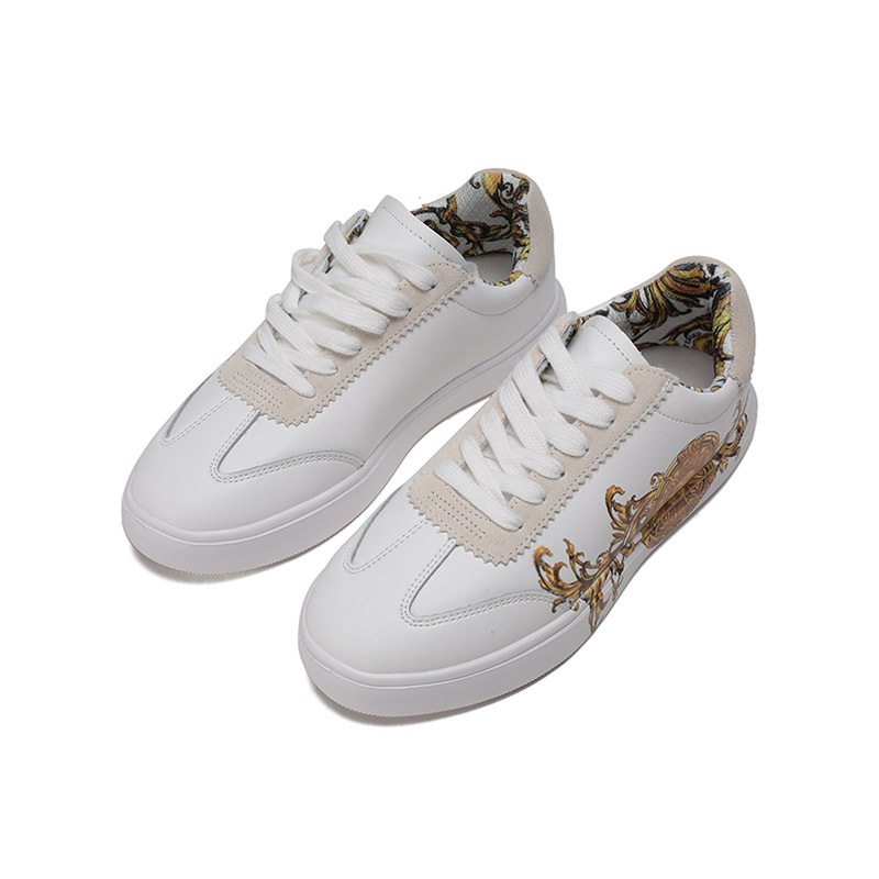 范思哲 versace jeans couture 女士牛剖层革系带休闲运动鞋板鞋小白