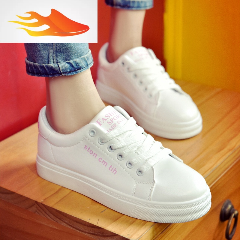 fishbasket未标题2019新款女鞋春秋韩版百搭系带小白鞋女学生休闲运动