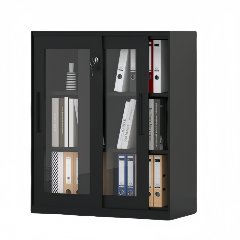 攸形玻璃门矮柜1090*900*400mm台高清大图