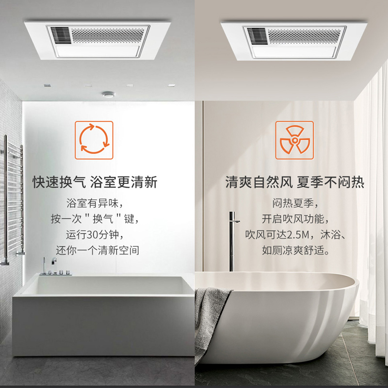 奥普(AUPU)风暖型浴霸 自营集成吊顶式E265 卫生间浴室暖风机浴霸灯 暖风模块
