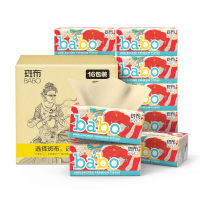 斑布狂浪敦煌系列原色竹纤维抽纸4层106抽16包卫生纸巾