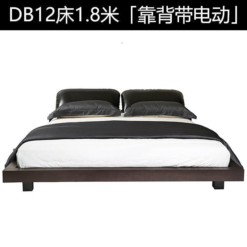 森美人家具DB12床大普系列卧室双人床小户型简约现代橡木皮软包高清大图