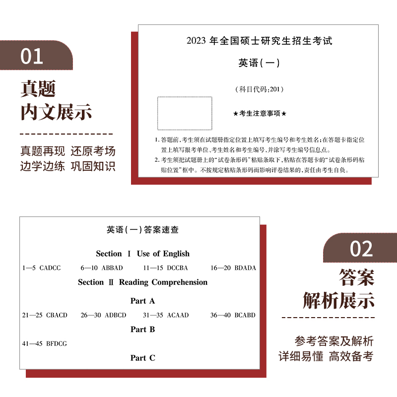 考研[数学三](2014-2023年)真题详解 [正版]2024年考研历年真题及解析试卷复习资料英语一24英一1数二2数高清大图