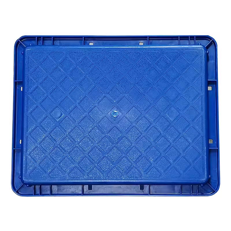 臻远ZY-SNXD-133斜插翻盖物流箱收纳周转箱带盖子 2号箱蓝色高清大图