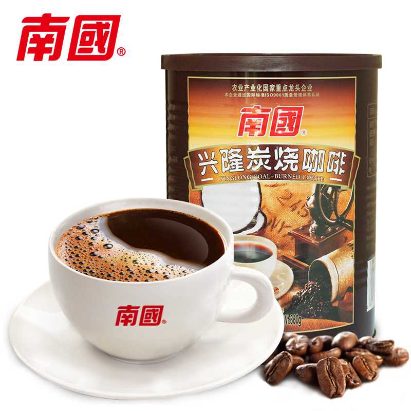 南國(Nanguo) 海南特产年货 兴隆炭烧咖啡360g 速溶咖啡粉浓香 原味