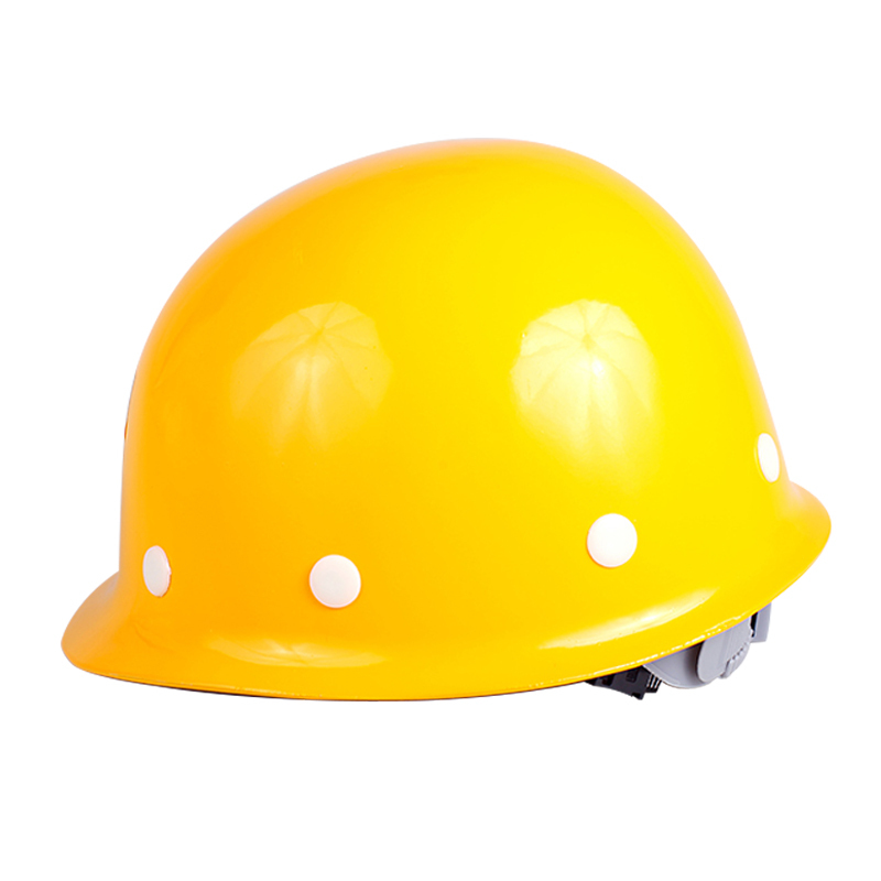 双安玻璃钢安全帽建筑工地施工防砸头盔高强度抗冲击安全帽黄色