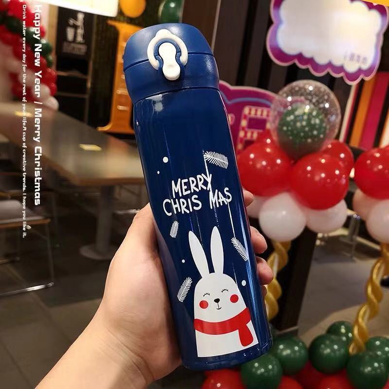 英国Riopoton锐普顿 圣诞保温杯 RT500MC 500ml企鹅 创意弹跳杯不锈钢便携茶水杯情侣学生礼物杯