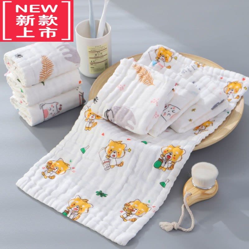 可莉允 六层纱布毛巾新生儿高密泡泡纱童巾儿童洗脸面巾口水巾方巾图片