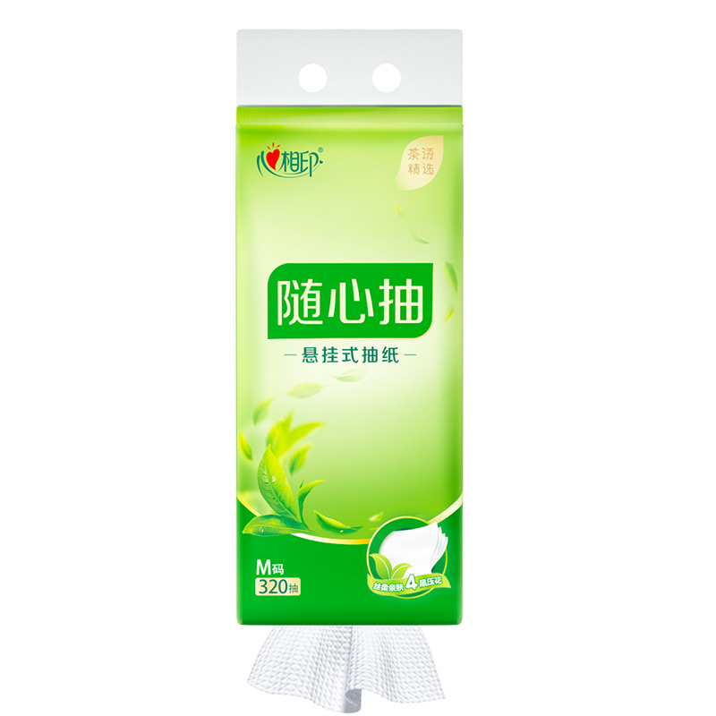 心相印(Mind Act Upon Mind) 大包悬挂式抽纸四层320抽单提装DT103201提