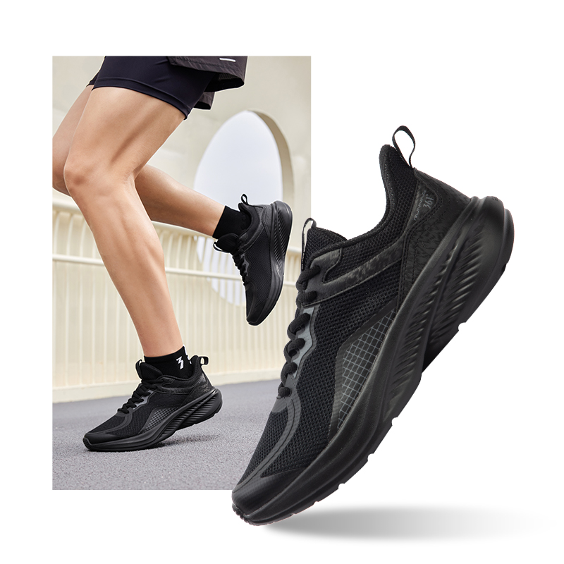 361°男鞋运动鞋新款男常规跑鞋672422235F 曜石黑/烟灰 43码