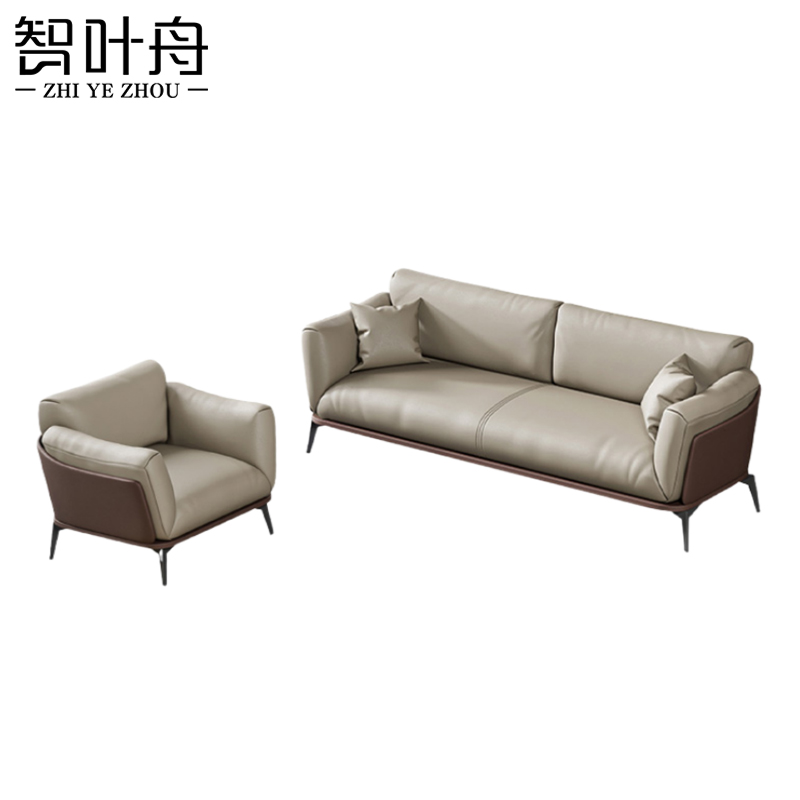 智叶舟接待沙发组合195*85*80cm(3+1)套高清大图