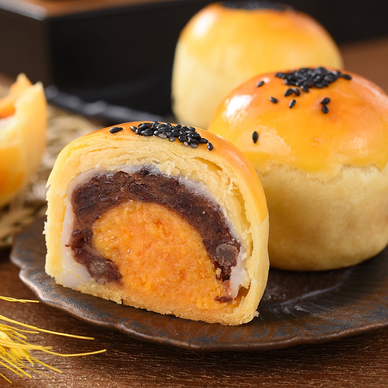 天伦之乐同乐590g 广式凤梨味奶黄酥心月饼中秋月饼礼盒