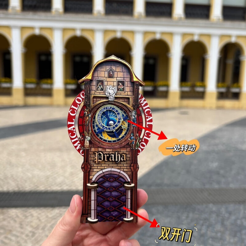 维诺亚布拉格广场天文钟齿轮转动冰箱贴高清大图