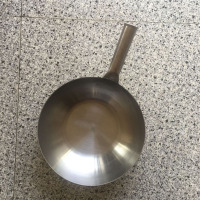平底铁锅电磁煤气炉通用熟铁无涂层加厚少油烟铁炒菜锅-平底-直径34(木把款)