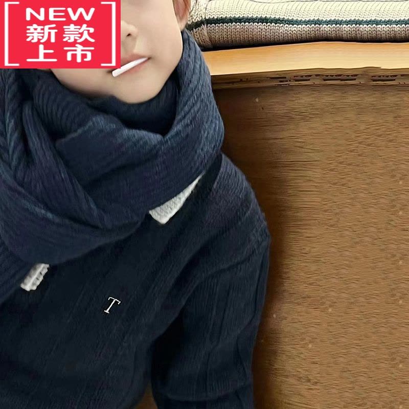 可莉允韩童装男童polo衫女童毛衣2022秋冬儿童翻领针织衫中大童上衣图片