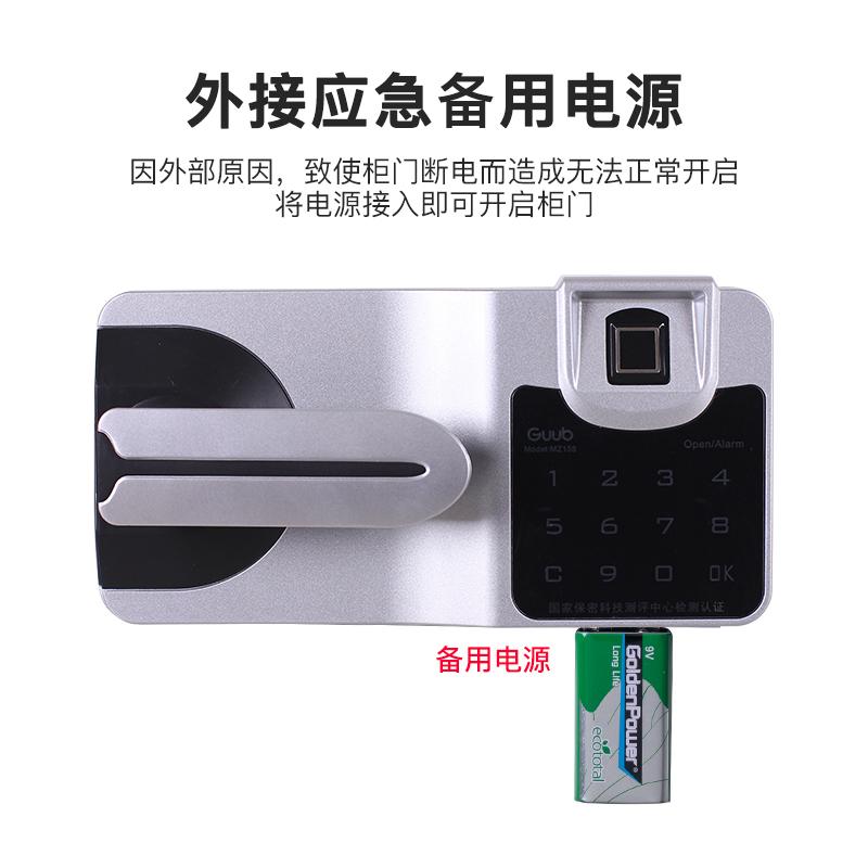 尔迈 电子保密柜钢制智能指纹密码锁办公资料档案柜保密文件柜双保险防盗加厚铁皮柜 仿木纹 通体内二斗