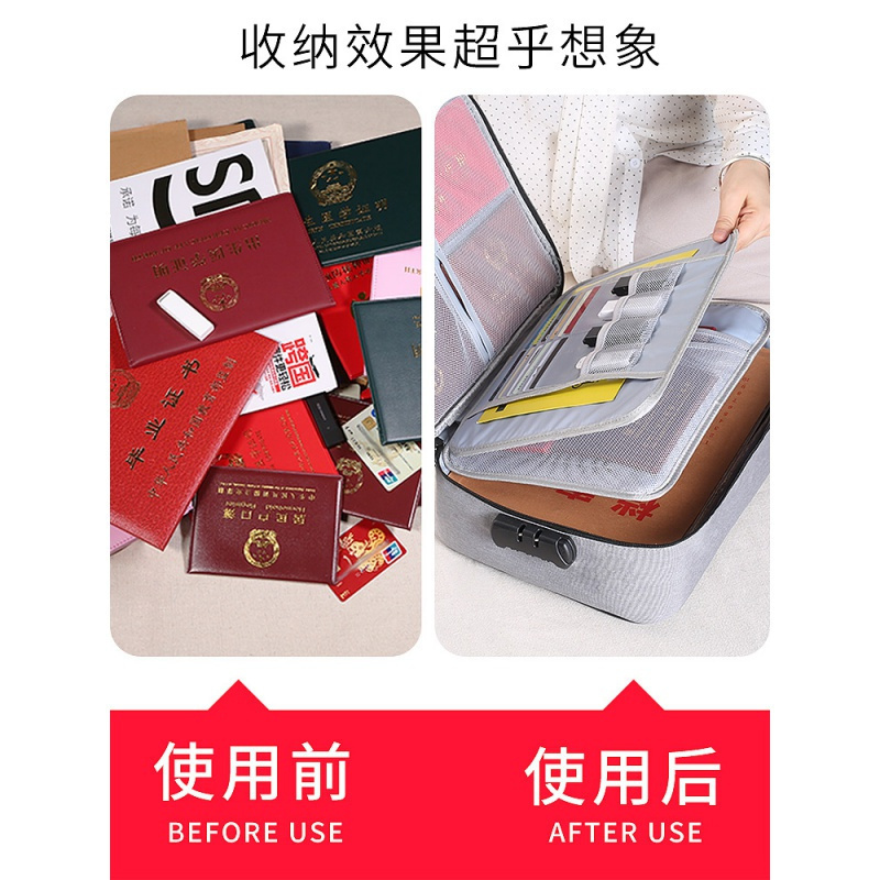 家柏饰(CORATED)收纳包便携小卡包多层大容量多功能箱档案家庭文件家用整理盒高清大图