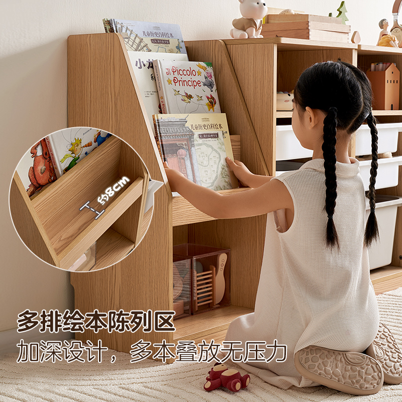 全友家居书报架简约现代儿童收纳柜组合青少年卧室分区储物展示柜高清大图