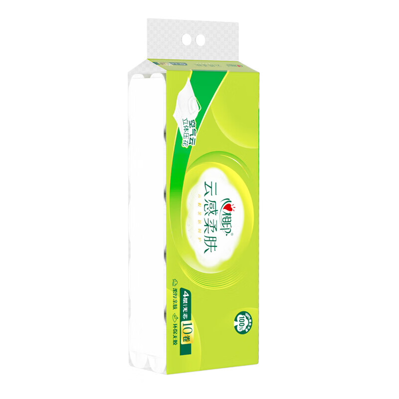 心相印 云感柔肤4层无芯卫生纸 70g/卷 10卷/提 1提装 RW3410高清大图