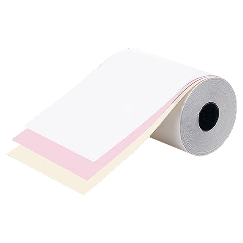 章楷收银纸75*60mm 针式打印纸 双胶纸 三层彩 卷高清大图