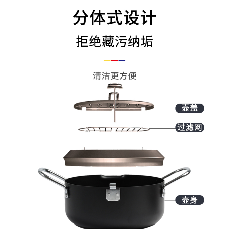 油炸锅带温度计天妇罗烘焙精灵家用小炸锅平底沥油炸锅