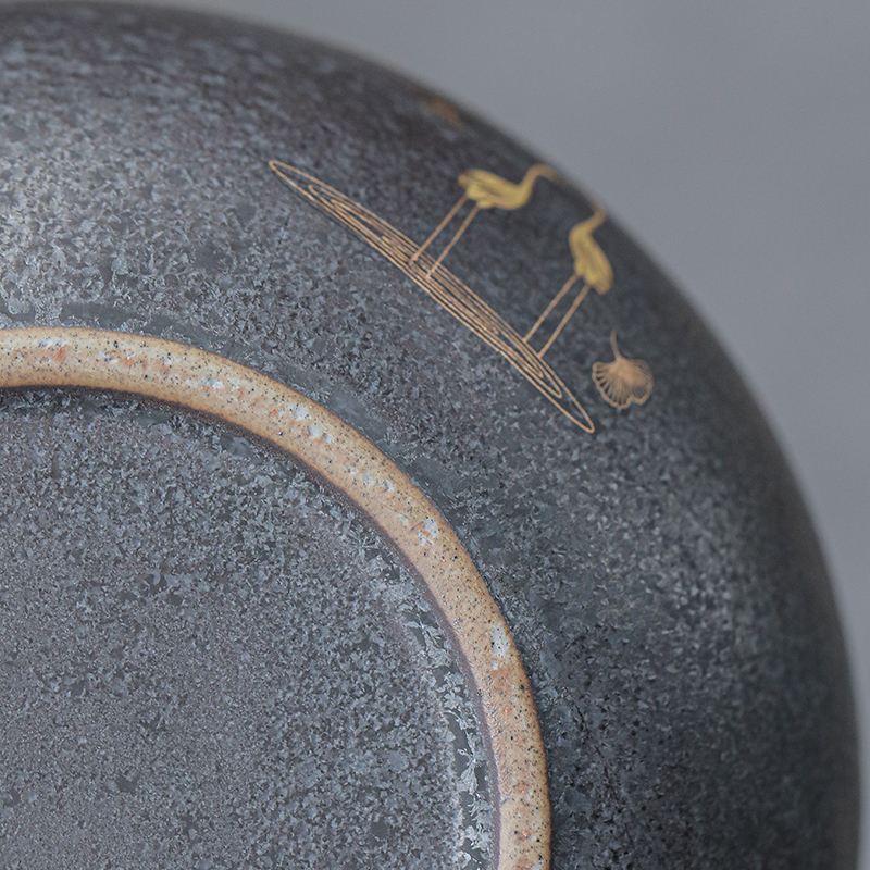 苏氏陶瓷(SUSHI CERAMICS)大号茶叶罐 日式铁锈釉大容量陶瓷密封罐红茶罐