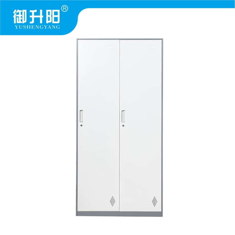 御升阳 两门更衣柜/宿舍衣柜储物柜带锁柜子灰白套色 二门 900×500×1850mm 台高清大图