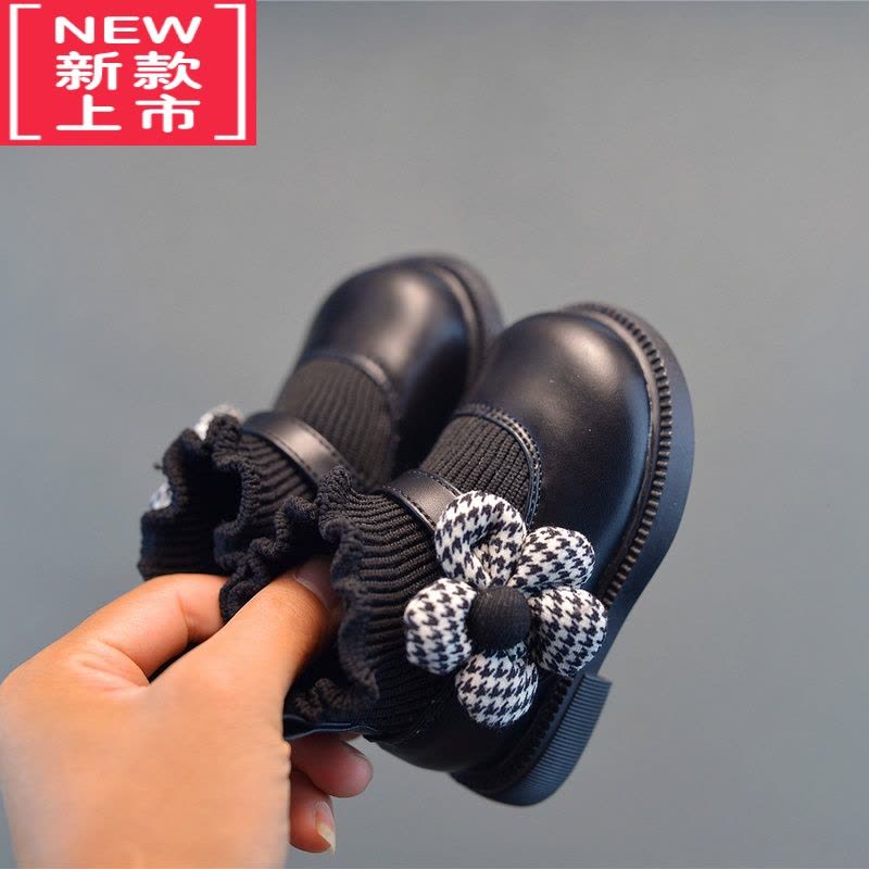 可莉允女童靴子秋冬女宝宝学步鞋短靴软底婴儿公主鞋小童鞋子加绒袜子靴图片