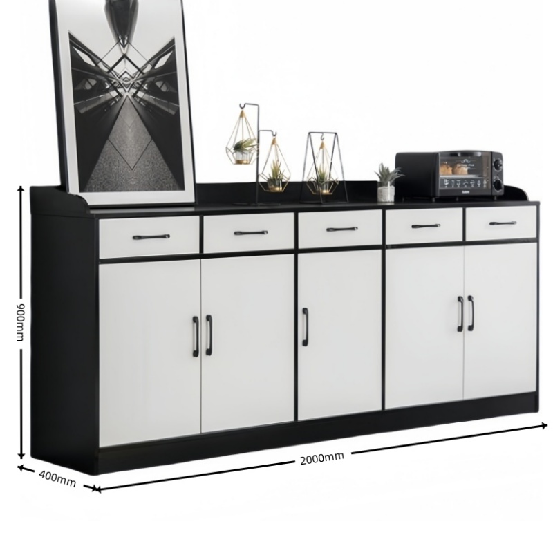 攸形茶水柜五门200*40*90cm台高清大图