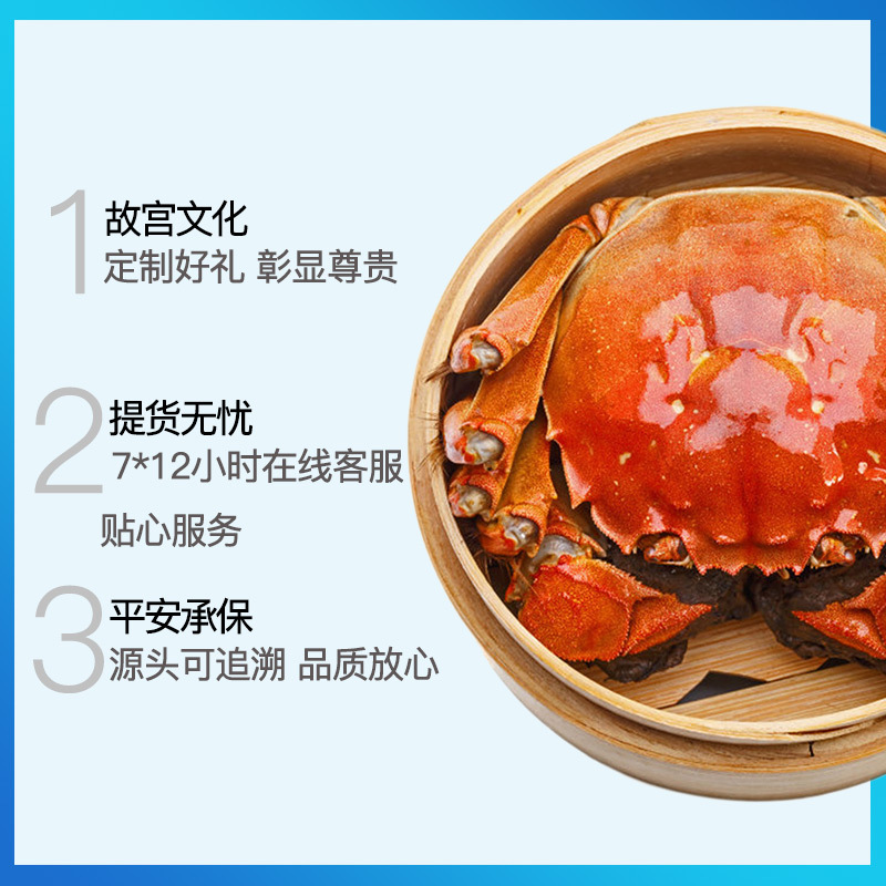 [礼劵]蟹友汇 高端故宫定制系列礼劵 1888型 公4.0两 母3.0两 4对装 高端定制款 大闸蟹劵 礼品卡 卡劵
