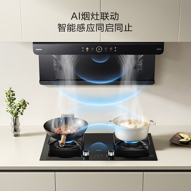 老板(Robam)[定时+联动+防干烧]JZY-51B0AS燃气灶液化气4.8kW火力煤气灶68%热效率灶具猛火灶台高清大图