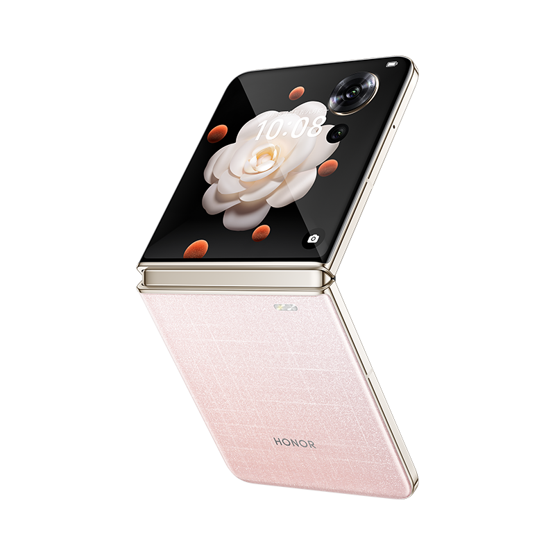 荣耀Magic V Flip 12GB+512GB 香槟粉 5G智能手机 折叠屏手机 4.0英寸大外屏+6.8英寸内屏 单反级写真相机 青海湖电池 5G AI 拍照