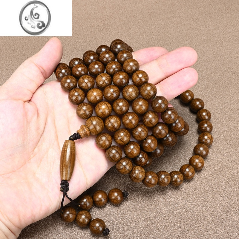 jimi精品手链108颗龙须藤降龙木六条纹佛珠20手串