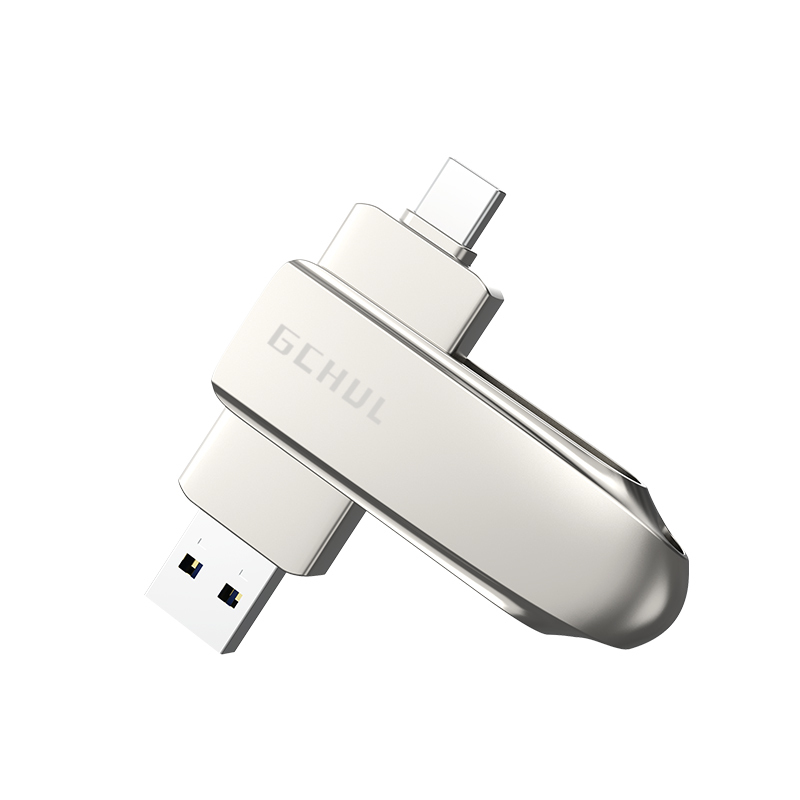 杰储(GCHUL)UP1300 512G USB3.2双接口超高速固态闪存U盘/优盘 (计价单位:个) 银色高清大图