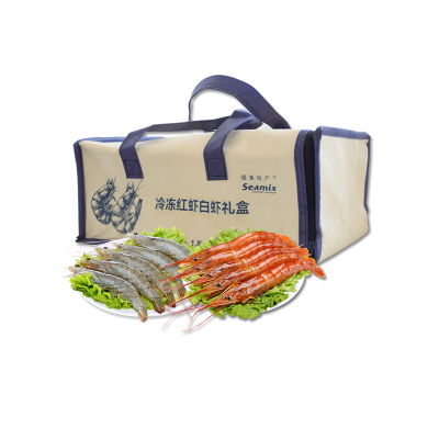 禧美海产 红虾白虾礼盒1800g(红虾400g*2 白虾1kg)礼盒装 海鲜水产