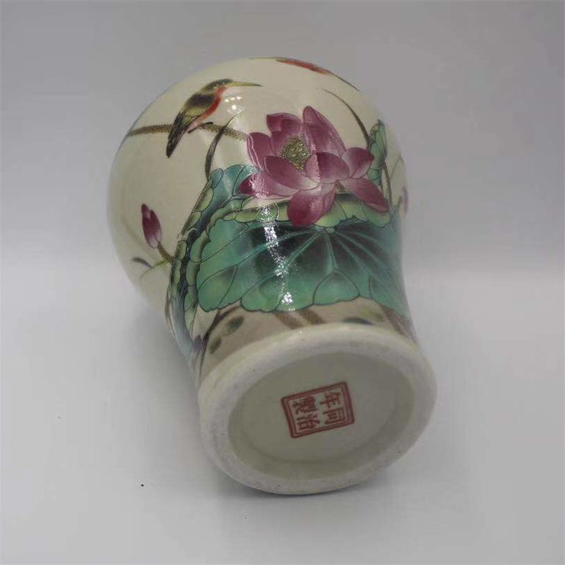 美帮汇景德镇仿古陶瓷器同治粉彩家和万事兴梅瓶家居装饰中式展柜摆件高清大图