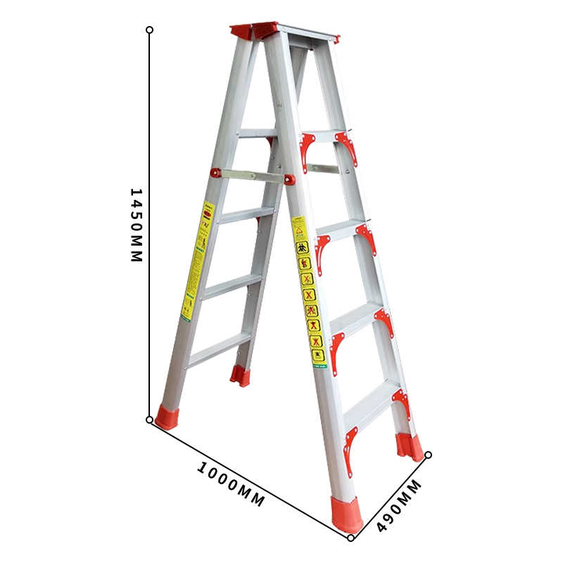 翌嘉YJ-20159铝合金人字梯家用折叠梯双面扶梯五步梯1.5米高清大图