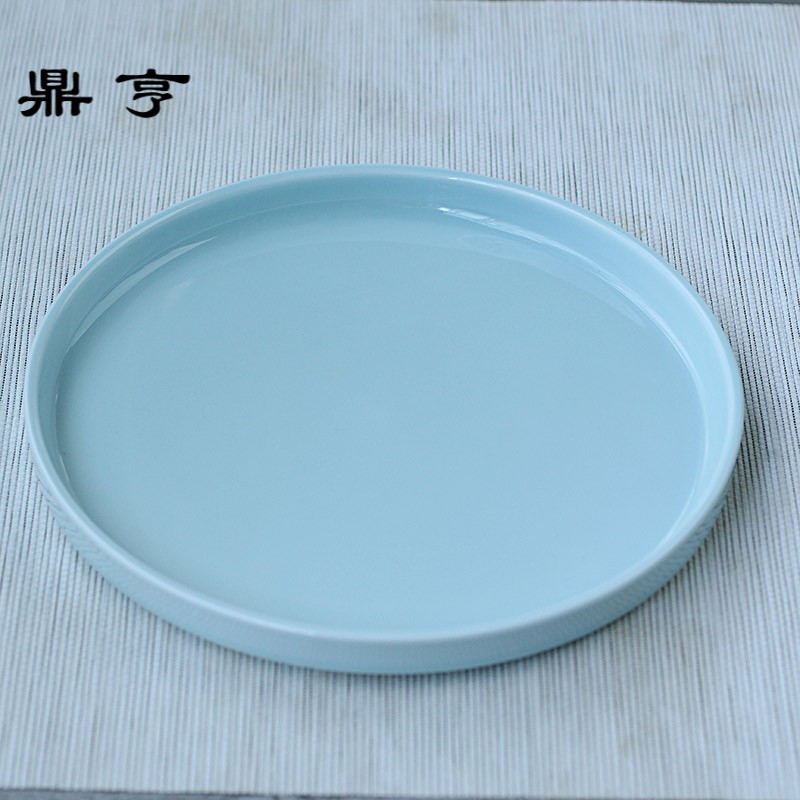 鼎亨陶瓷酒盘 果盘托盘圆形 茶盘 酒具套装瓷盘 酒具9寸托盘