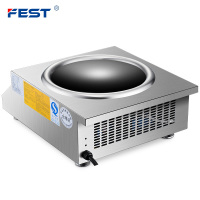 FEST新款双数码商用电磁炉5000W凹面爆炒炉台式不锈钢大功率电磁灶电池炉炒菜火锅厨房商业设备饭堂酒店5KW