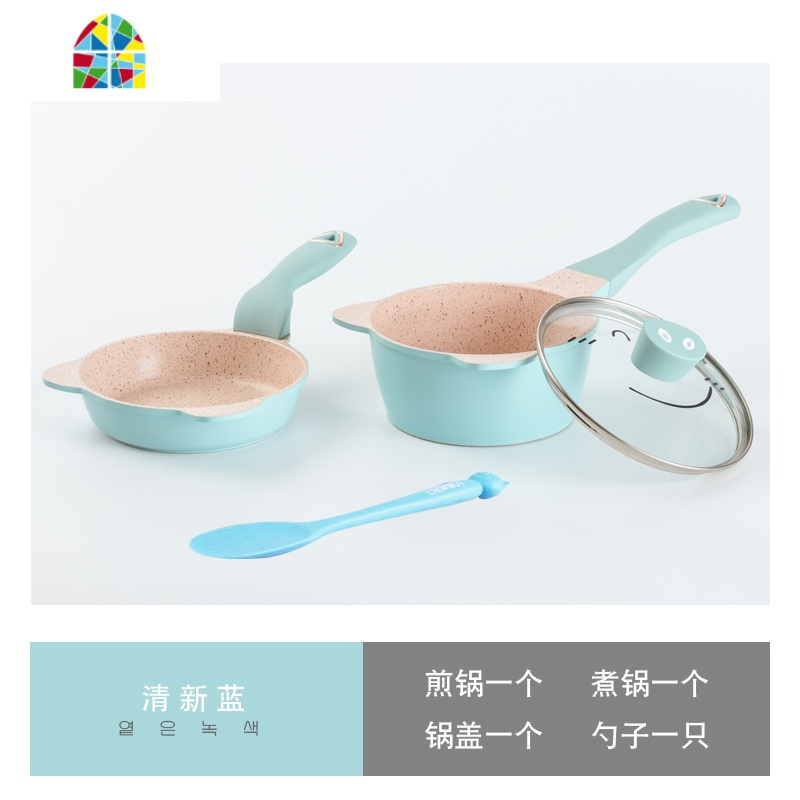 韩国宝宝辅食锅婴儿多功能蒸煮炖奶锅煮粥  金猪奶锅