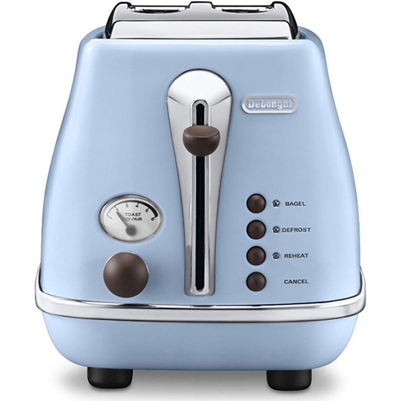 德龙(DeLonghi) CTOV2103家用吐司机 烘烤 加热 解冻 取消按键 2片式多士炉 早餐机 淡蓝色