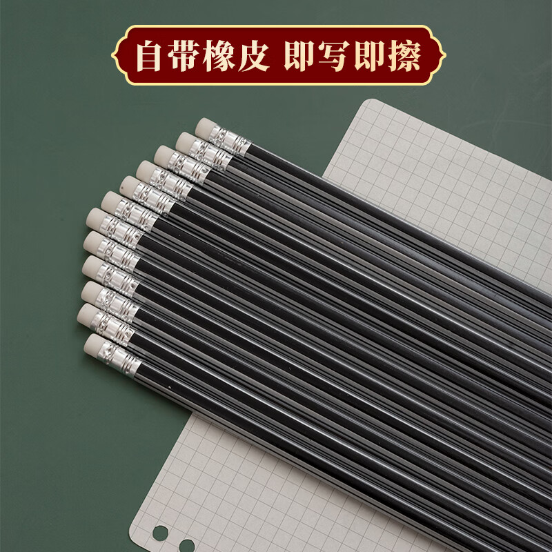 晨光(M&G)木杆铅笔AWP30801银黑抽条六角HB高清大图