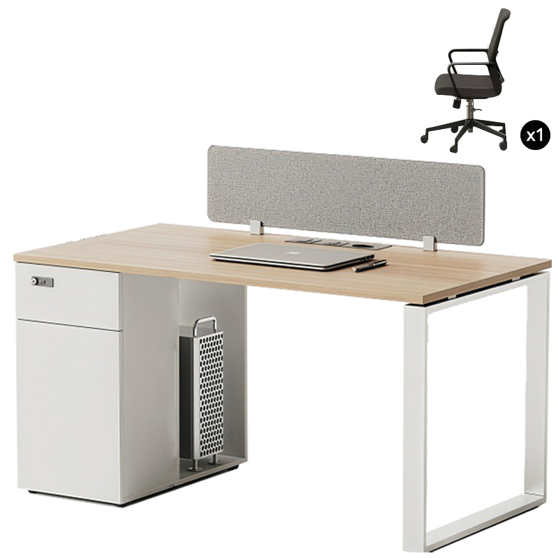 凌迪星带椅职员桌1200*600*750mm套高清大图