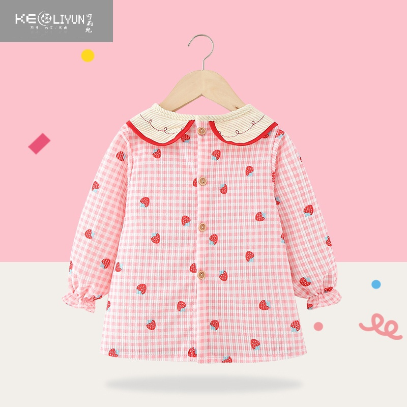 可莉允宝宝罩衣防水防脏反穿衣女宝男孩吃饭围兜儿童围裙饭兜护衣