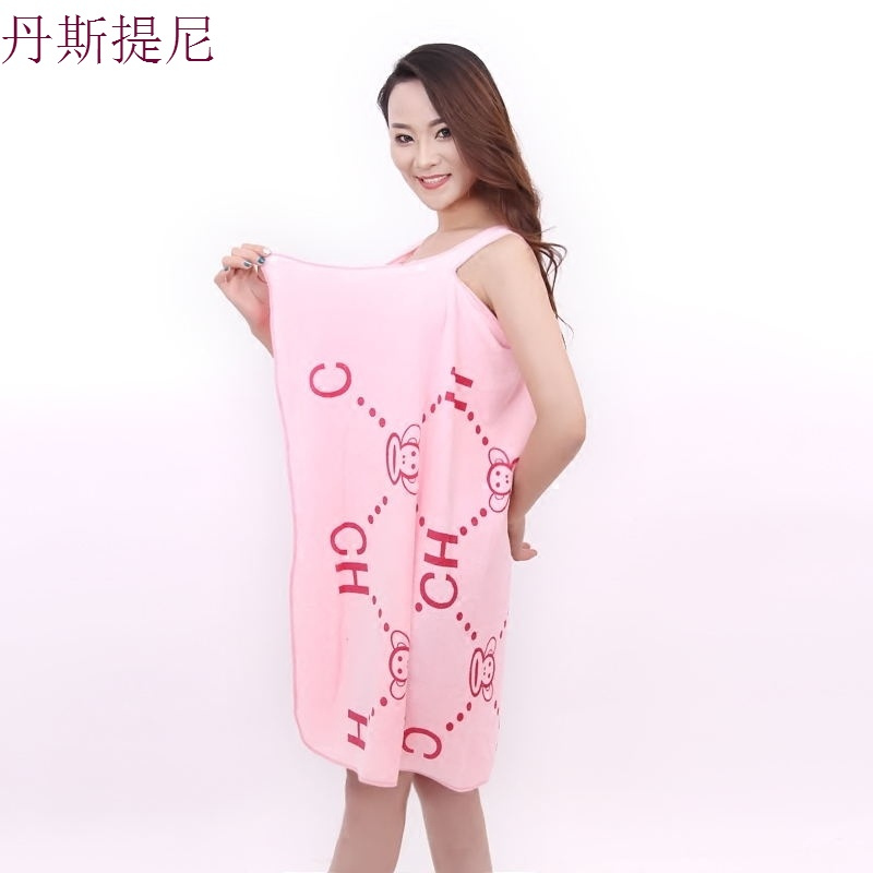 可穿式浴巾抹胸裙美容院女汗蒸服浴袍带睡衣比纯棉吸水浴裙浴衣