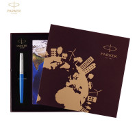 派克（PARKER）签字笔礼盒 乔特复古蓝白夹宝珠笔+AR笔记本礼盒套装