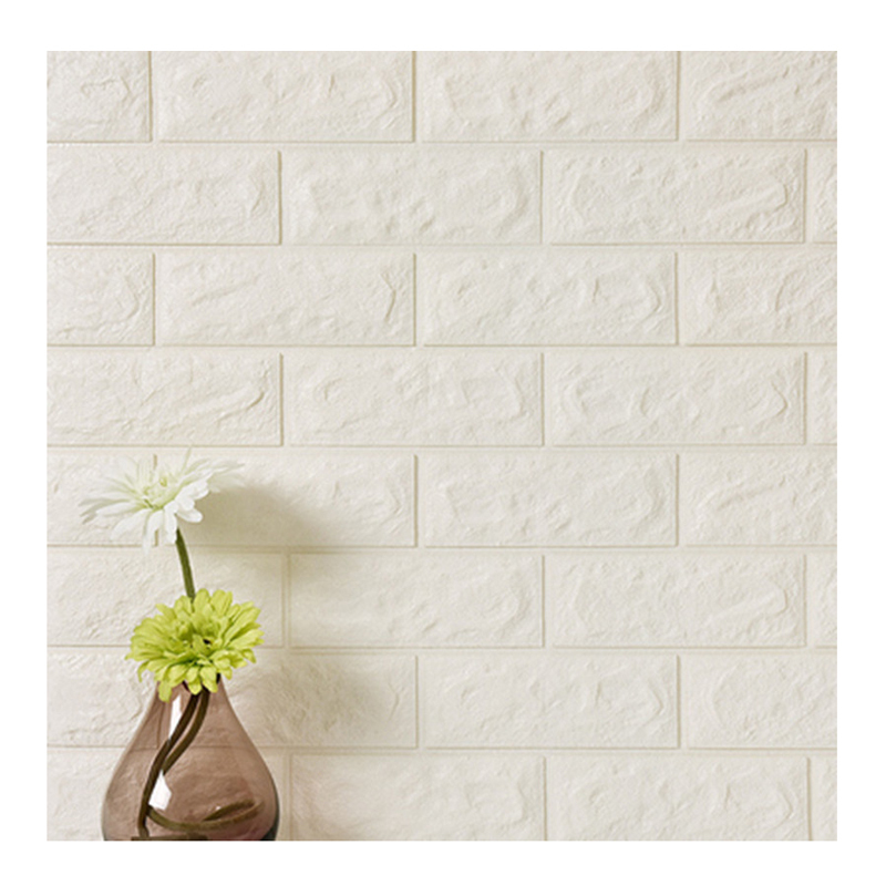 创意pe立体墙纸自粘简约现代3d防撞砖纹装修凹凸白砖墙贴卧室客厅墙砖