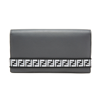 FENDI 芬迪 男士双F印花牛皮休闲钱包7M0268A8VC灰色TU