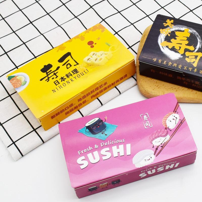 寿司盒打包盒紫菜包饭盒日式寿司饭团外卖便当一次性烘焙包装盒 寿司盒-ss01 100个