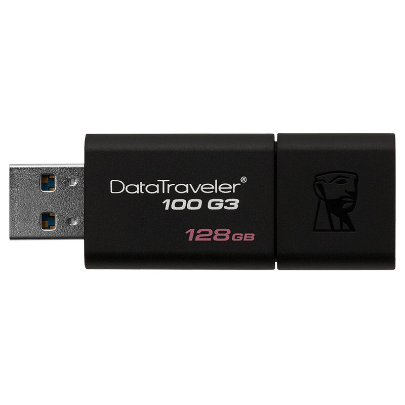 金士顿 USB3.0 DT100G3 系统投标车载优盘 高速U盘 128G 黑
